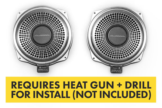 BACKORDERED - SHIPS SECOND HALF OF SEPTEMBER- RECOMMEND YOU ORDER NOW TO LOCK IN DISCOUNT AND LIMITED FUTURE INVENTORY - Bavsound Ghost Underseat Subwoofers for BMW, V3, 8 Ohm, Pair [REQUIRES HEAT GUN & DRILL]