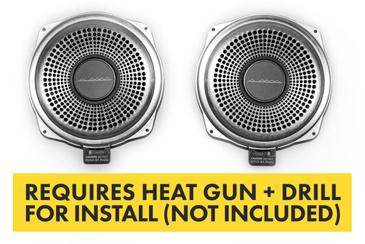 BACKORDERED - SHIPS SECOND HALF OF SEPTEMBER- RECOMMEND YOU ORDER NOW TO LOCK IN DISCOUNT AND LIMITED FUTURE INVENTORY - Bavsound Ghost Underseat Subwoofers for BMW, V3, 8 Ohm, Pair [REQUIRES HEAT GUN & DRILL]