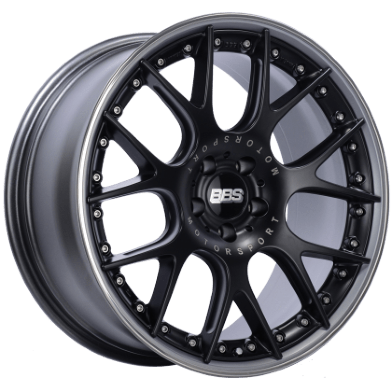 BBS CH-RII 21x9 5x112 ET32 Satin Black Center Platinum Lip SS Rim Prot Wheel PFS Req w/MS Etching