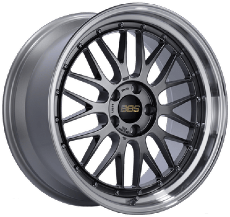 BBS LM 19x10 5x114.3 ET22 PFS Diamond Black Center Diamond-Cut Rim Wheel - PFS/Clip Req