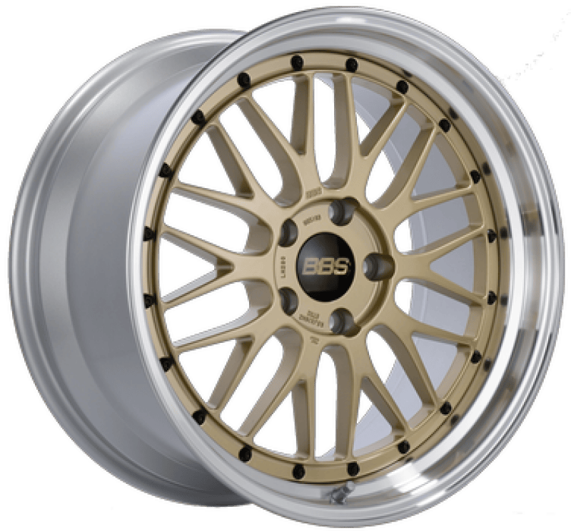 BBS LM 20x10 5x114.3 ET38 PFS Gold Center Diamond Cut Lip Wheel - 82mm PFS/Clip Required