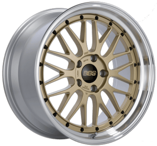BBS LM 20x10 5x120 ET20 PFS Gold Center Diamond Cut Lip Wheel - 82mm PFS/Clip Required