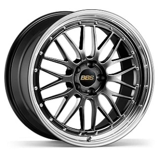 BBS LM 21x12 5x130 ET64 CB71.6 Diamond Black Wheel w/ Diamond Cut Machined Lip