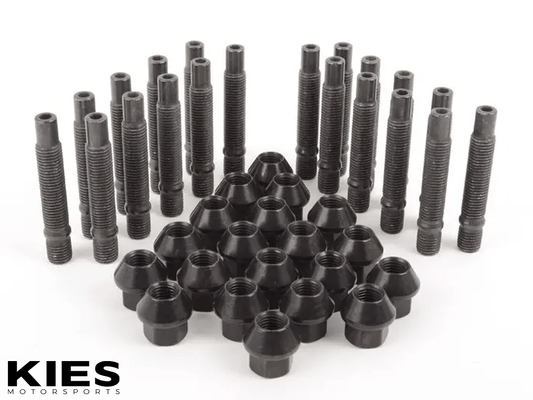 OPEN BOX - Motorsport Hardware 5-Lug (12 x 1.5 Thread) 78mm Black Race Stud Kit (BMW E Series)