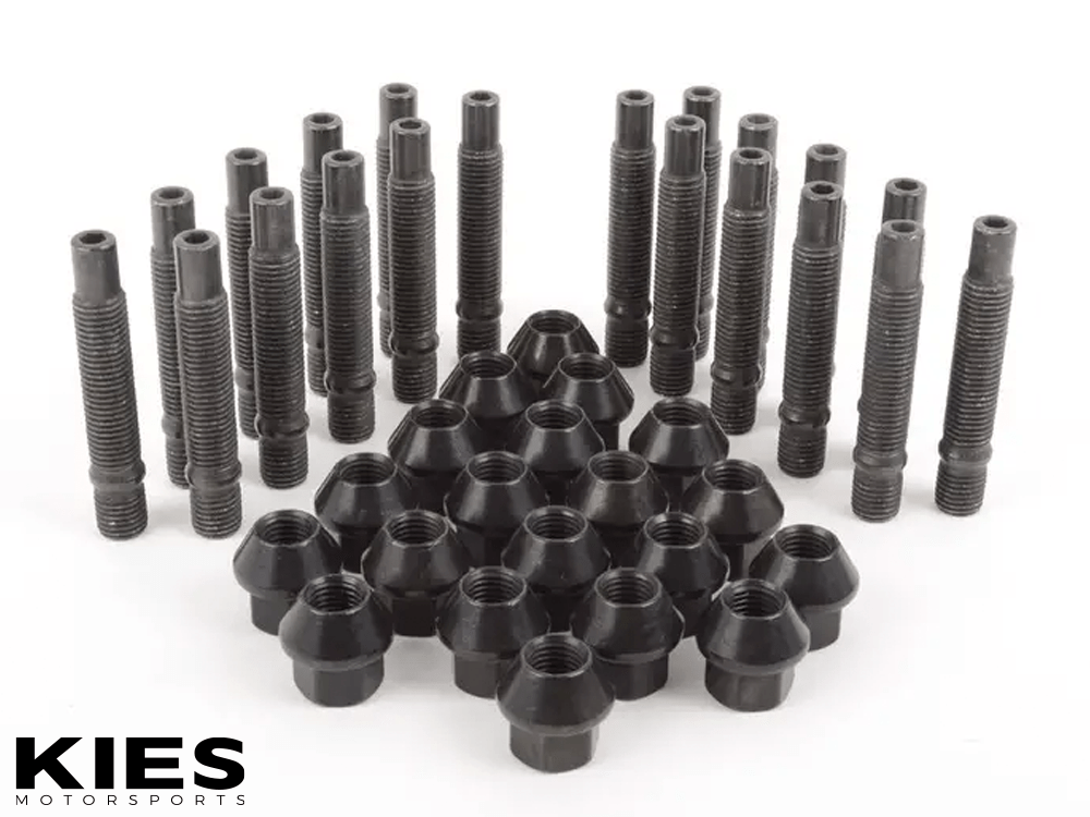 OPEN BOX - Motorsport Hardware 5-Lug (12 x 1.5 Thread) 78mm Black Race Stud Kit (BMW E Series)