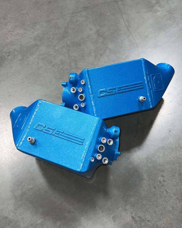 CSF 12-16 BMW M5 (F10) / 12-18 BMW M6 (F06/F12/F13) Twin Charge-Air-Cooler Set - Caliper Blue Candy