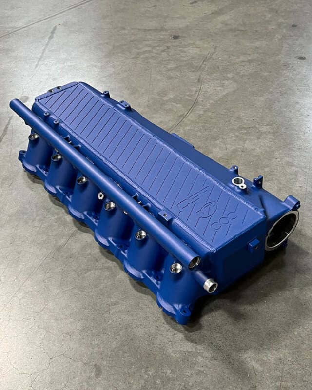 CSF Toyota A90/A91 Supra/ BMW G-Series B58 Charge-Air Cooler Manifold - Peppa Blue