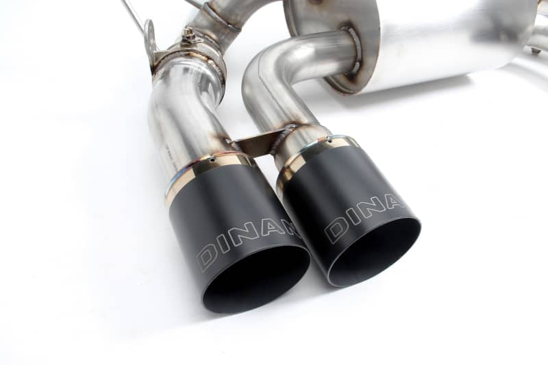 Dinan 15-20 BMW M3/M4 (F80/F82/F83) Free Flow Axleback Exhaust System - Black Tips