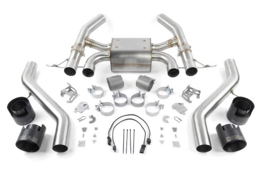 Dinan 23-26 BMW M2 (G87) Valved Axleback Exhaust System - Black Tips