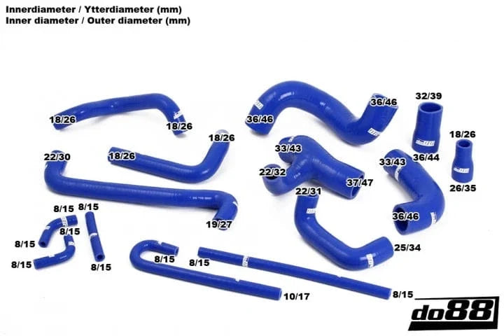 do88 BMW M3 E30 Coolant Hoses Blue