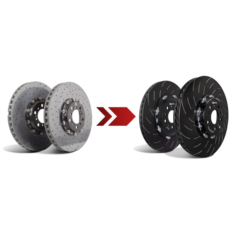 EBC Racing 14-19 BMW M3 (F80/F82 w/Carbon Ceramic Rotors) 380mm 2 Piece Iron Conversion Rear Rotors