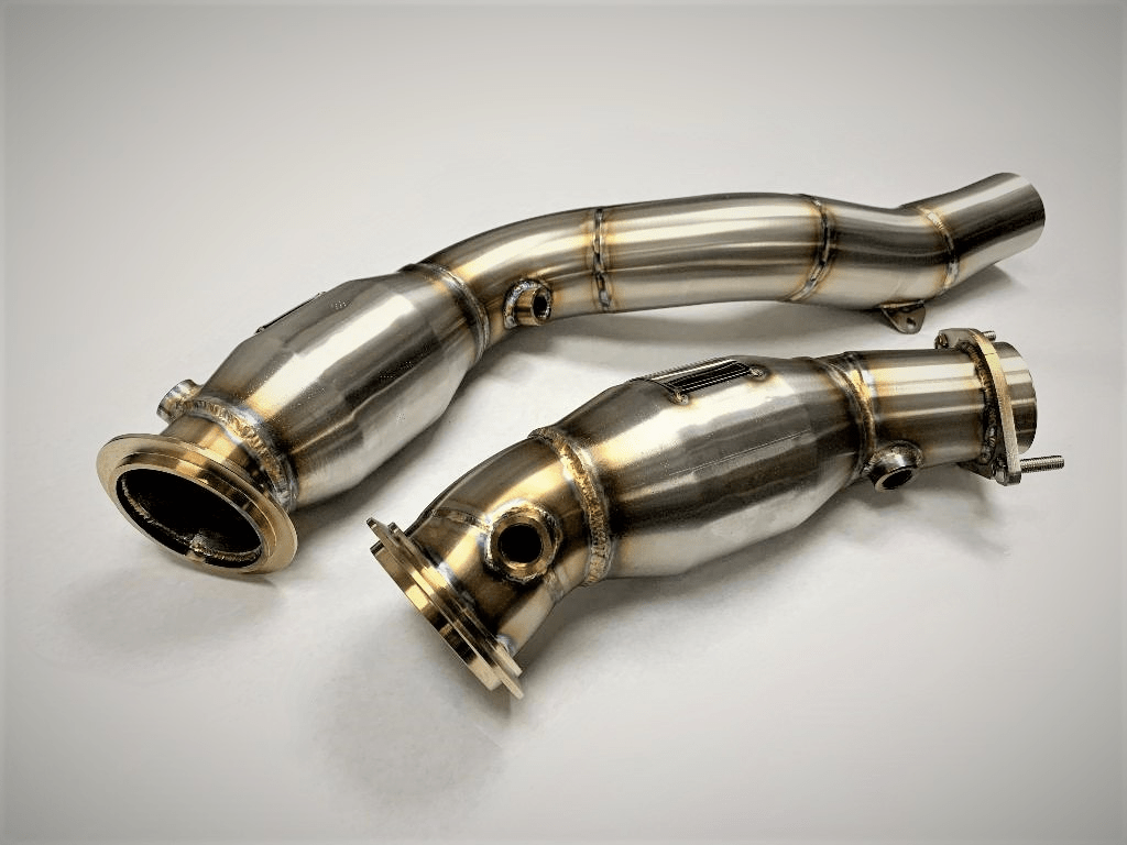 Evolution Racewerks High Flow (CATTED) Downpipes for S55 Engine (M3, M4)