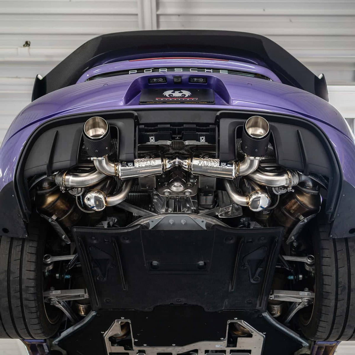 Fabspeed Porsche 718 GT4 RS Titanium Valvetronic X-Pipe Cat-Back Exhaust System (2022+)