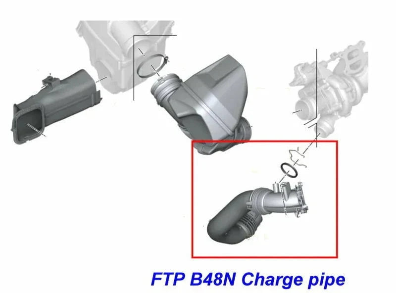 FTP 2025+ BMW B48N Charge Pipe - Gen2 Upgrade ,13715A71433 ,2025 G20 330i G22 430i