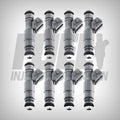 LS1 Stock Injector Set New 0280155931/0280155211