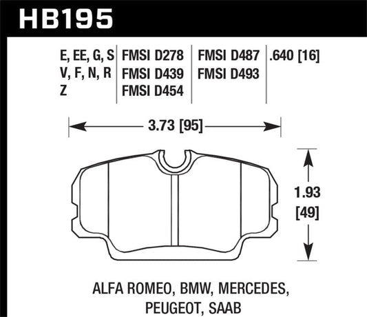 Hawk 84-4/91 BMW 325 (E30) Blue 9012 Race Front Brake Pads