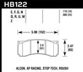 Hawk Alcon/AP Racing, StopTech Roush ER-1 Brake Pad Set