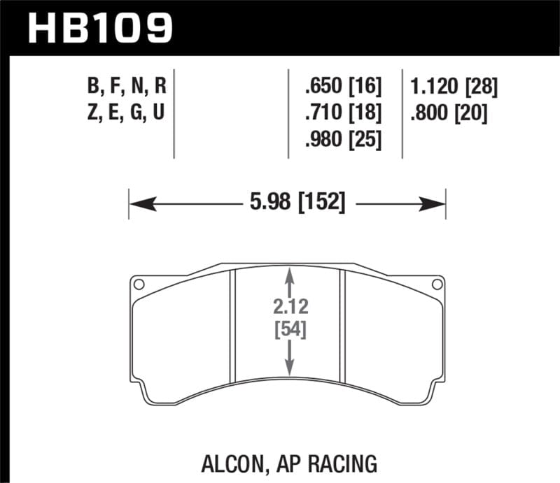 Hawk AP Racing DTC-60 Rear Race Brake Pads
