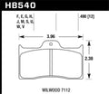 Hawk Wilwood 7112 ER-1 Motorsports Brake Pad Set
