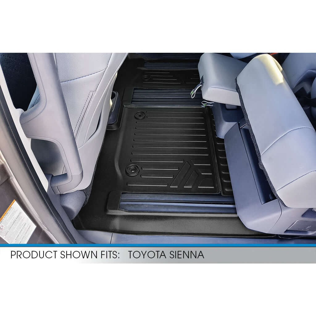 SMARTLINER Custom Fit Floor Liners For 2021-2026 Toyota Sienna with 2nd Row Bench Seat no Spare Tire
