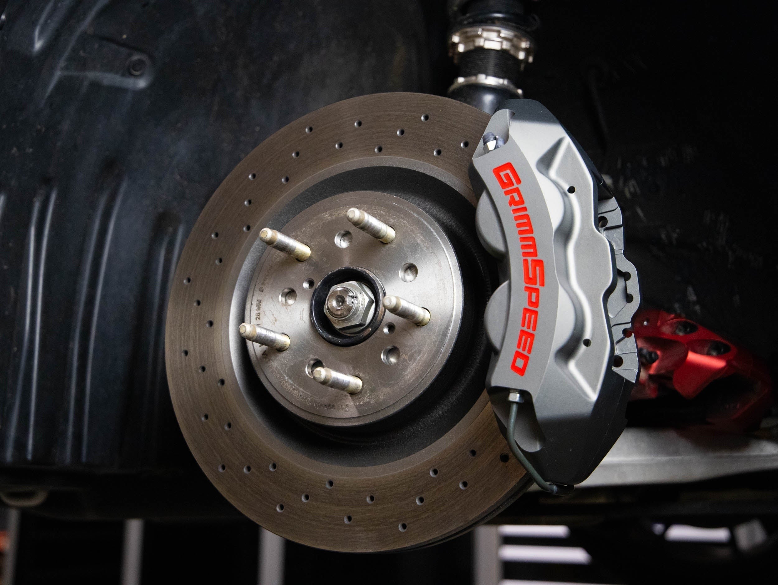 GrimmSpeed 4-Piston Brake Caliper Kit (326mm Rotor) - Gunmetal Gray - 2013-2025 Scion FR-S / Subaru BRZ / Toyota GR86