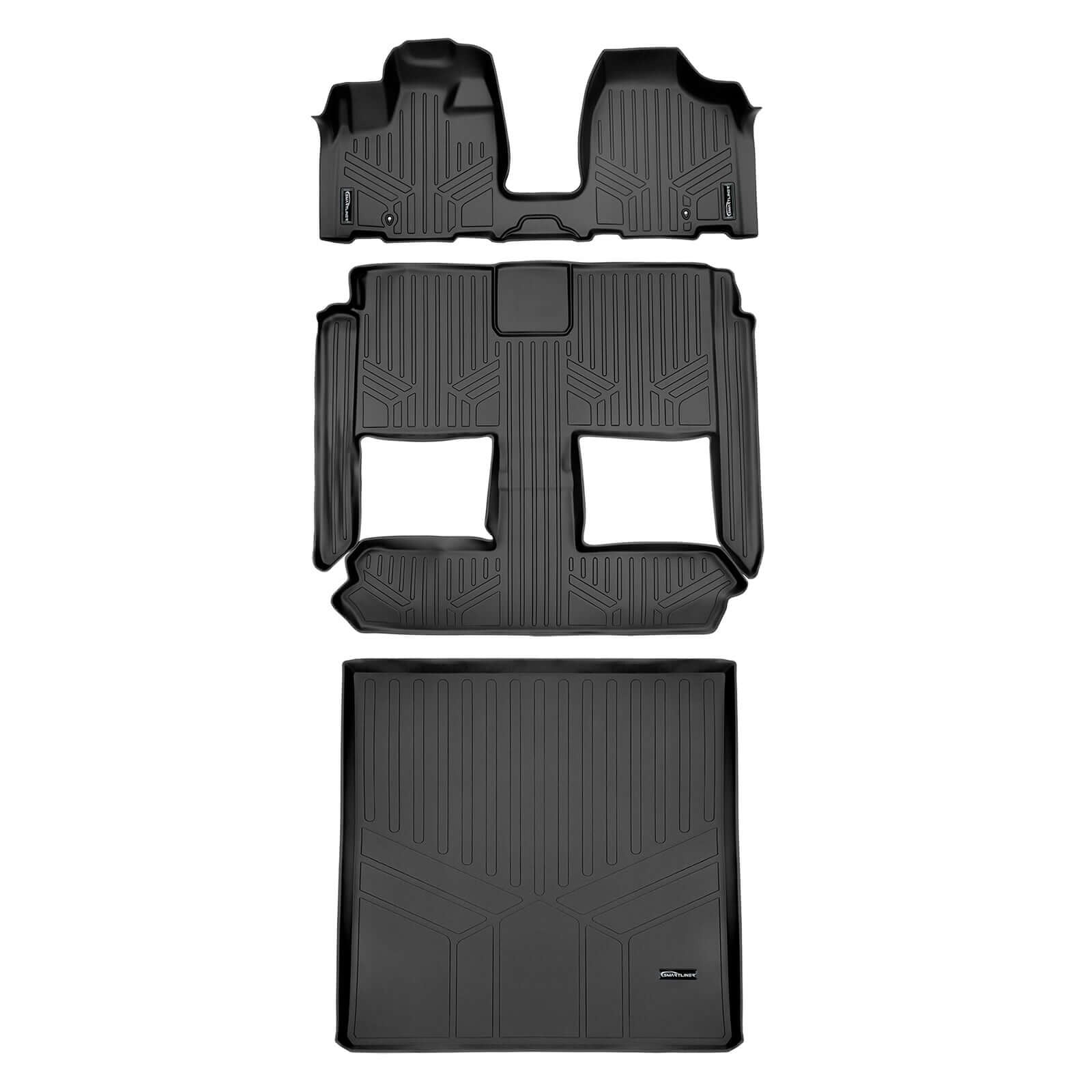 Smart TrimTM Floor Liners For 2013-2020 Dodge Grand Caravan (2nd Row Bucket) and no Super Console