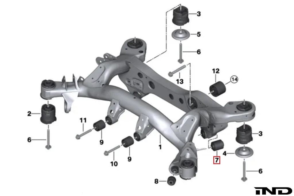 Fall-Line Motorsports Rear Lower Control Arm Cup Subframe Bearing Set - BMW / G8X / F8X / E9X / E82
