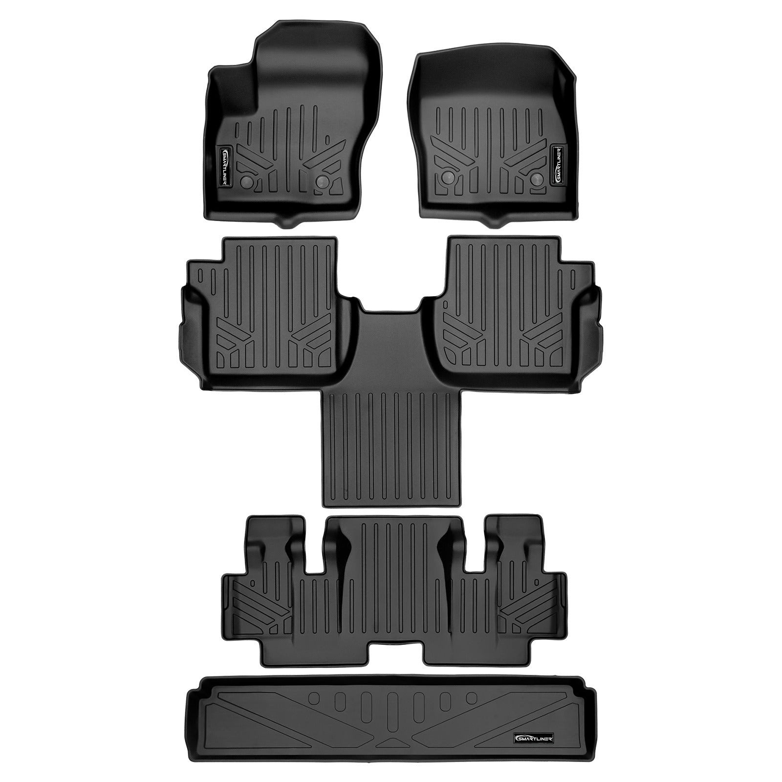 SMARTLINER Floor Liners for 2014-2022 Ford Transit Connect (Wagon-Longwheelbase) | Vinyl | With Secondary Footrest