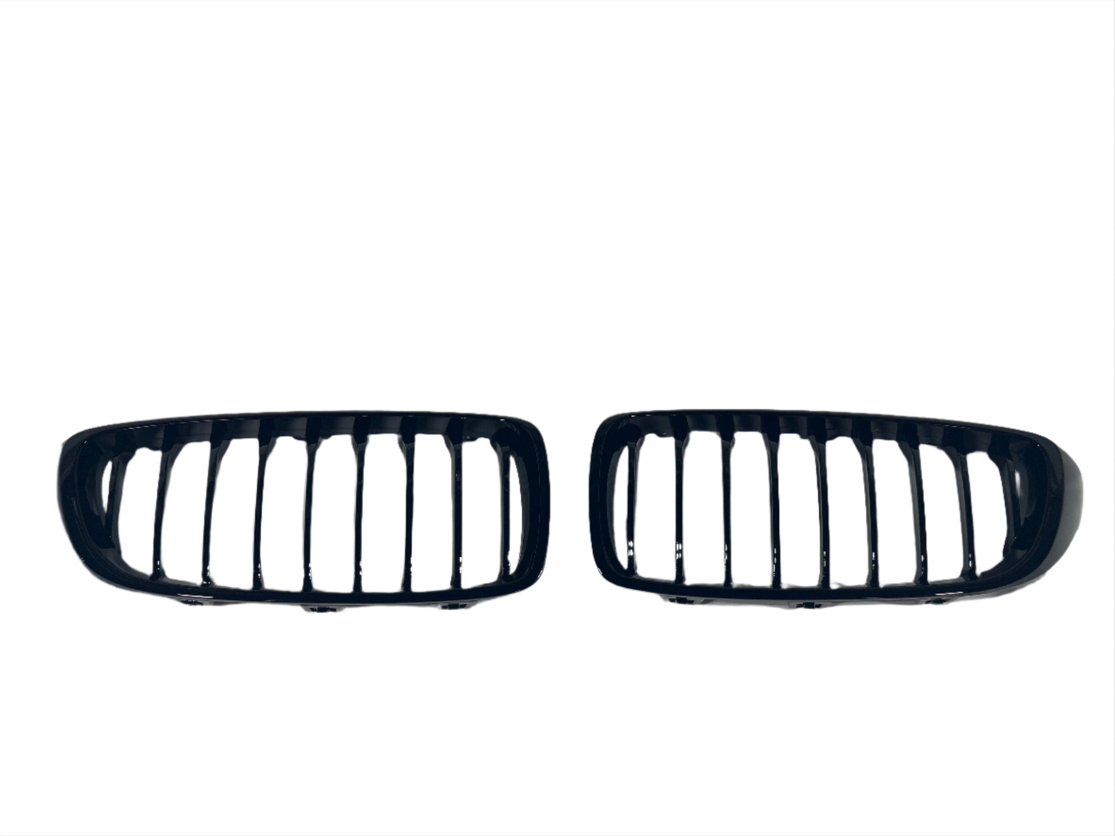 2014-2020 BMW 4 Series (F32 / F33 / F36) M4 Style Gloss Black Single Slat Kidney Grilles - Also Fits OEM F82 M4 & F80 M3
