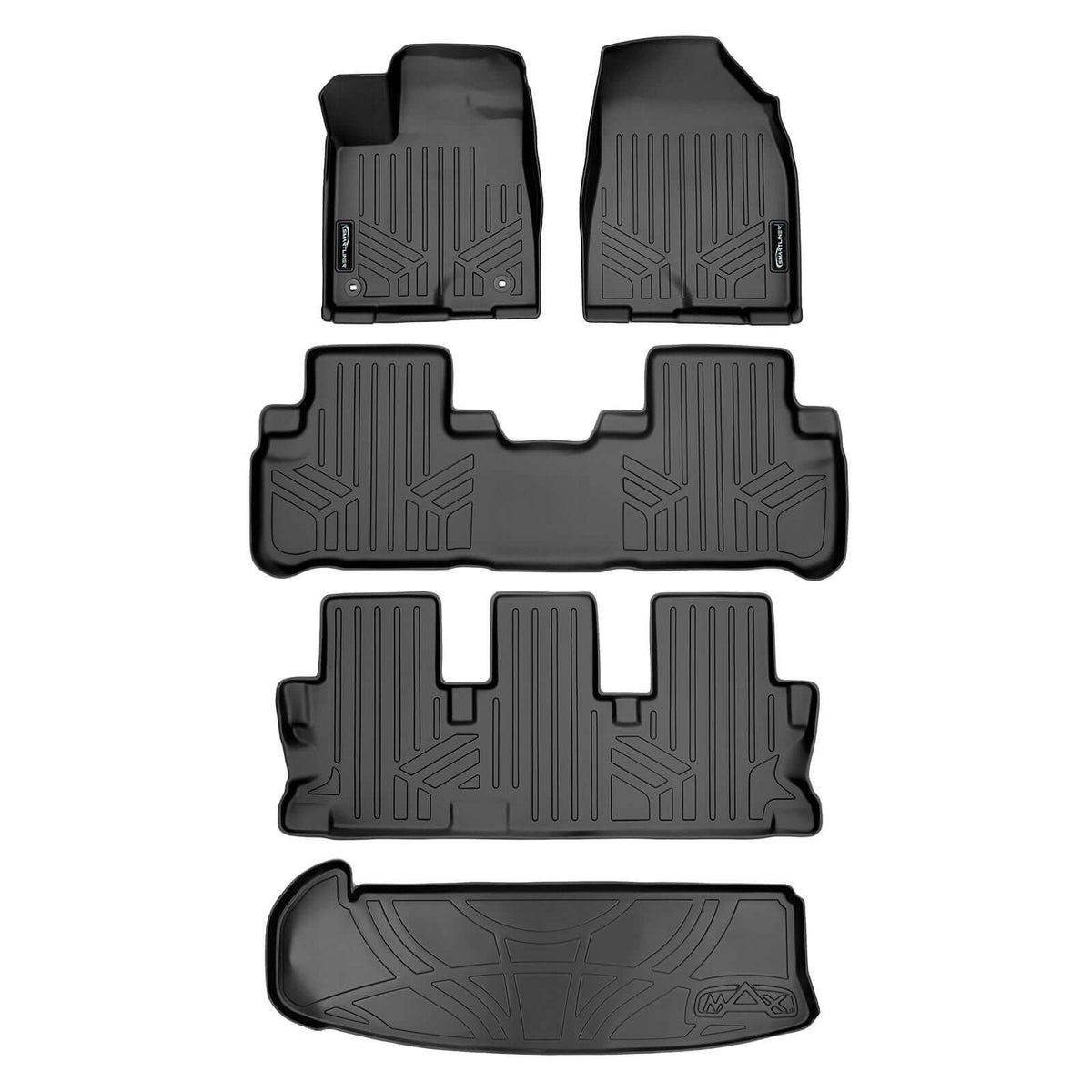 SMARTLINER Custom Fit Floor Liners For 2014-2019 Toyota Highlander Hybrid (with 2nd Row Bench Seat)