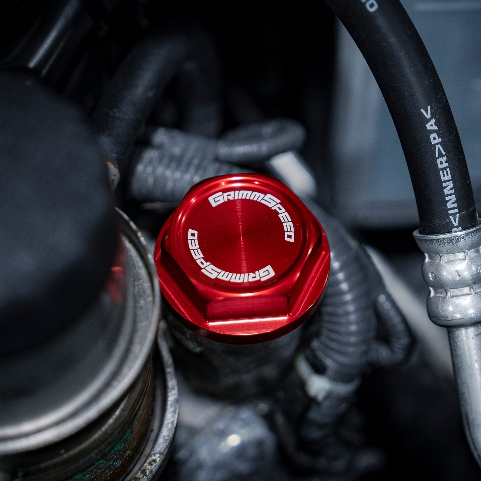 GrimmSpeed V2 Bolt Oil Cap - Red - Subaru Universal