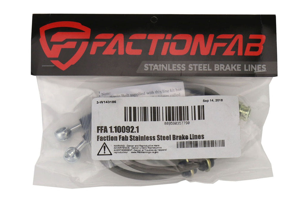 FactionFab Rear Stainless Steel Brake Lines Subaru 2008-2017 STI / 2013-2020 BRZ / 2013-2016 FR-S / 2017-2020 86