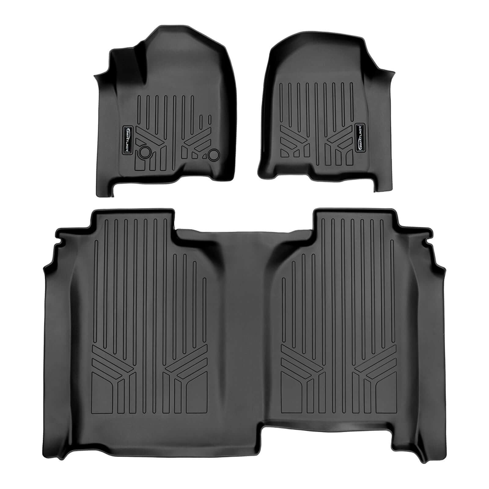 SMARTLINER Floor Liners for 2020-2026 Chevy Silverado 2500 HD | 3500 HD (Crew Cab|Carpet|(1st Row Bench)|(No OTH)|[No 2nd Row Storage]