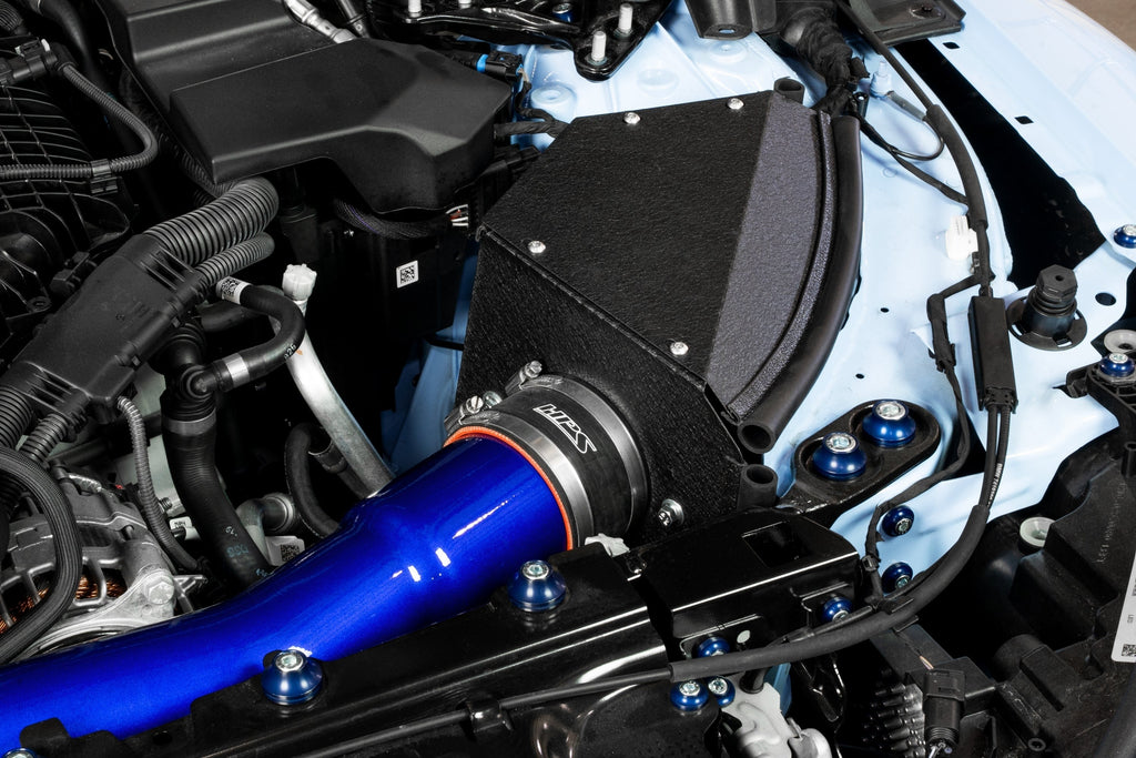 HPS Performance Air Intake Kit with Heat Shield, 2021-2025 BMW M3 G80 3.0L Turbo, Blue, 827-772BL