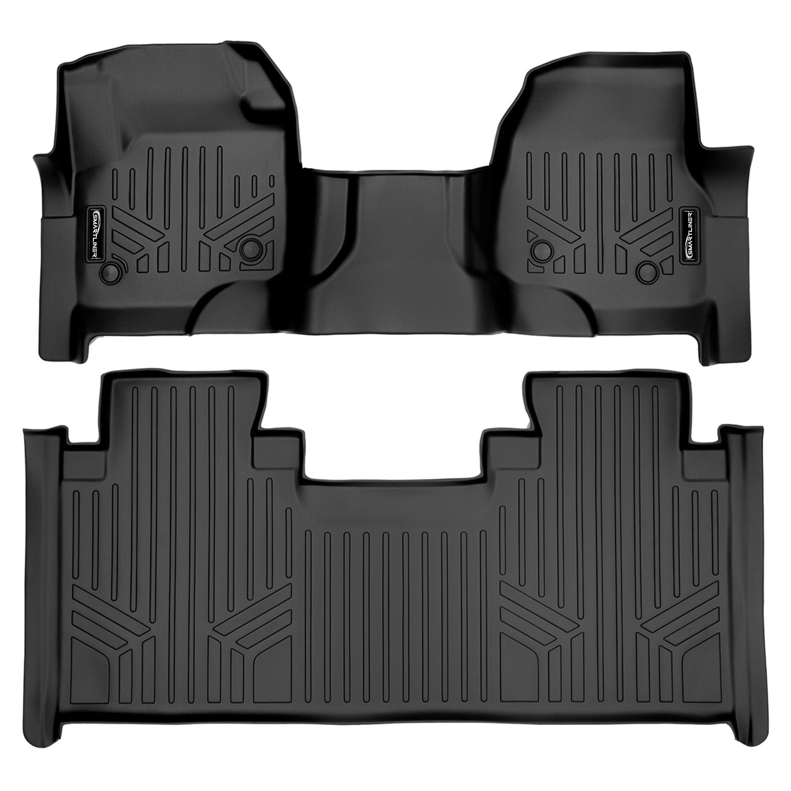 SMARTLINER Floor Liners for 2017-2026 SuperCab | Vinyl | 2nd Row Bench Seat with rear underseat storage