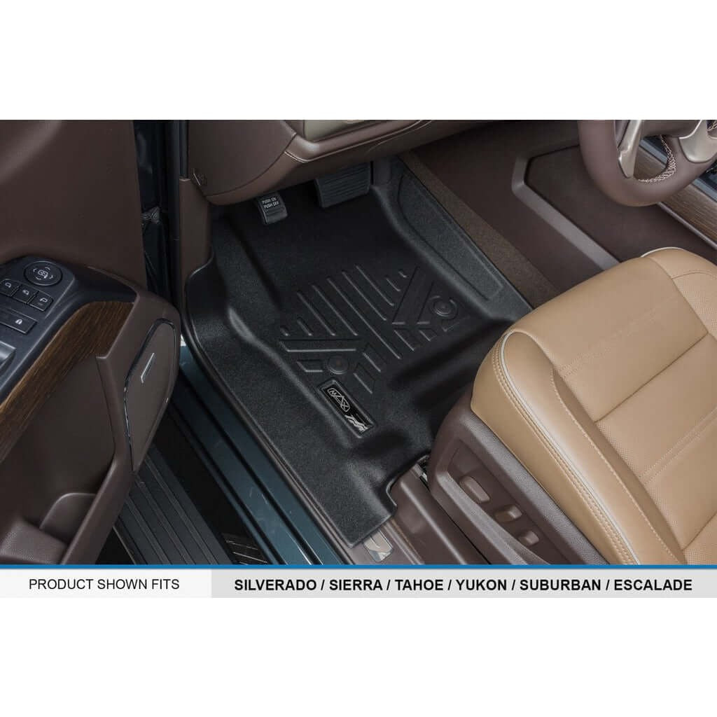 SMARTLINER Floor Liners for Double Cab 2014-2018 Silverado/Sierra 1500 - 2015-2021 2500/3500 HD