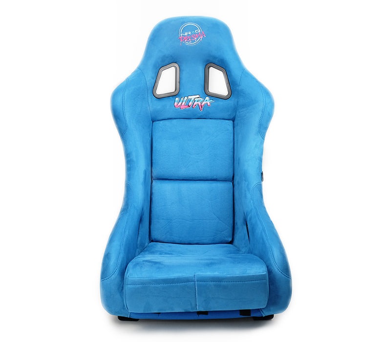 NRG Innovations FRP Bucket Seat ULTRA Edition with peralized back, Blue Alcantara material - Universal