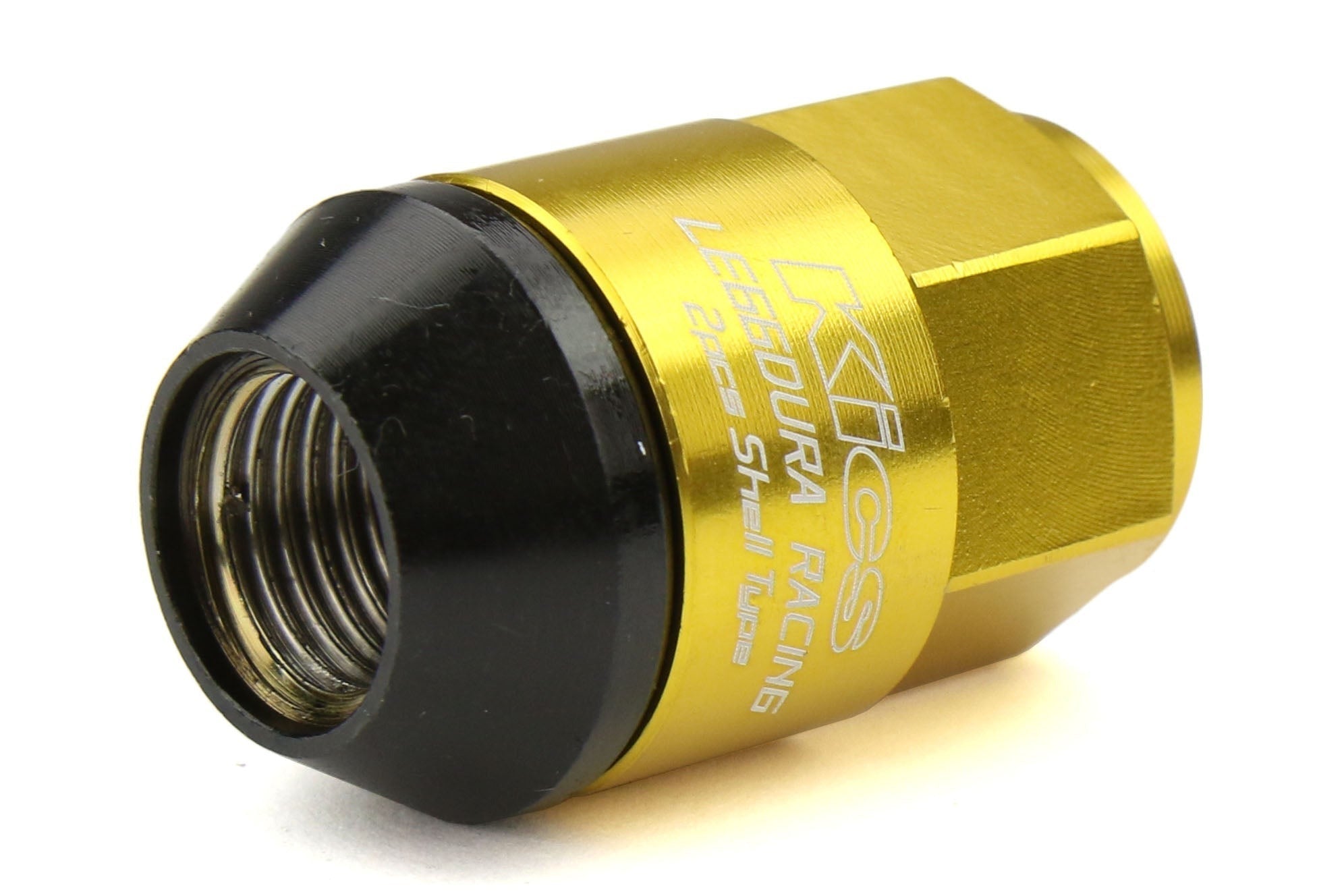 Project Kics Leggdura Racing Shell Type Lug Nut Set 35mm Closed-End Look 12X1.25 Gold - Universal