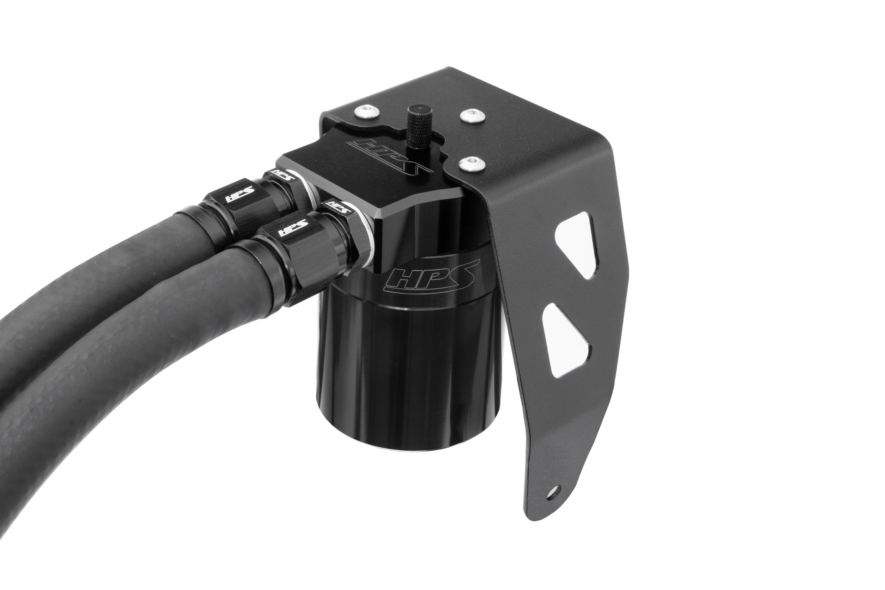 HPS Performance Aluminum Oil Catch Can Kit 2025-2026 Toyota 4Runner 2.4L Turbo, Black, 860-024WB
