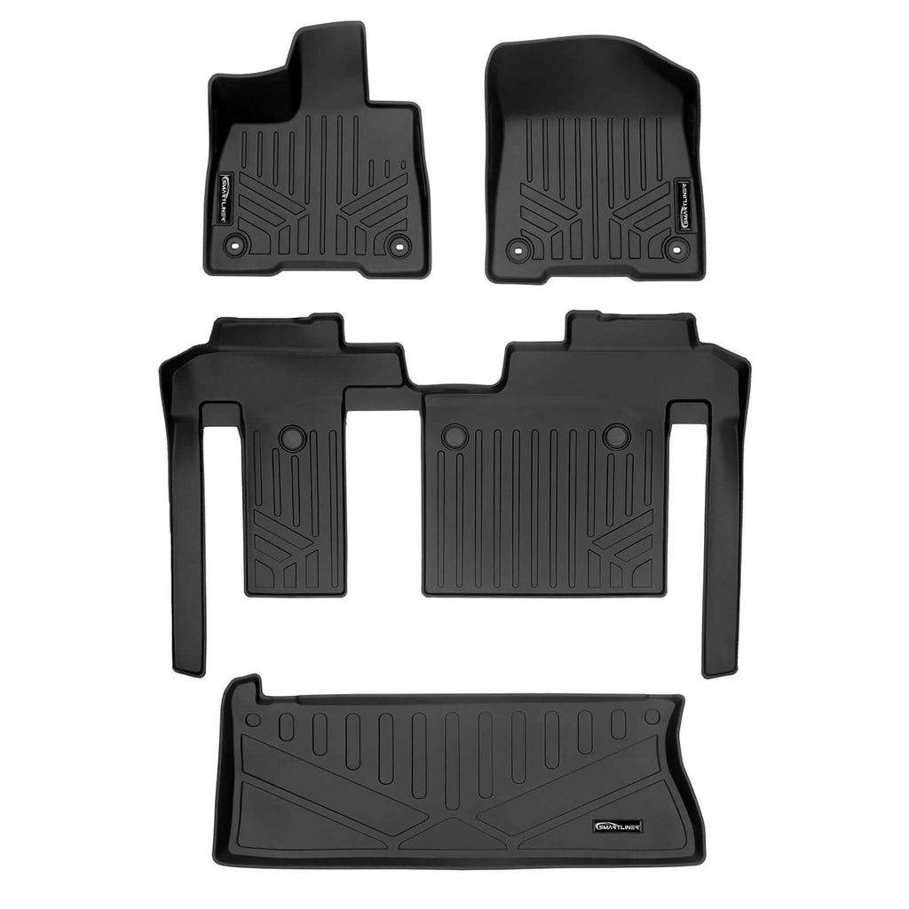 SMARTLINER Custom Fit Floor Liners For 2021-2026 Toyota Sienna with 2nd Row Bench Seat no Spare Tire