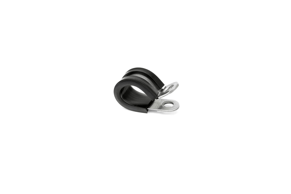 HPS Stainless Steel Cushion Loop Clamp for 3/16" (5mm) OD Tube, Wire and Hose, Black Rubber EPDM