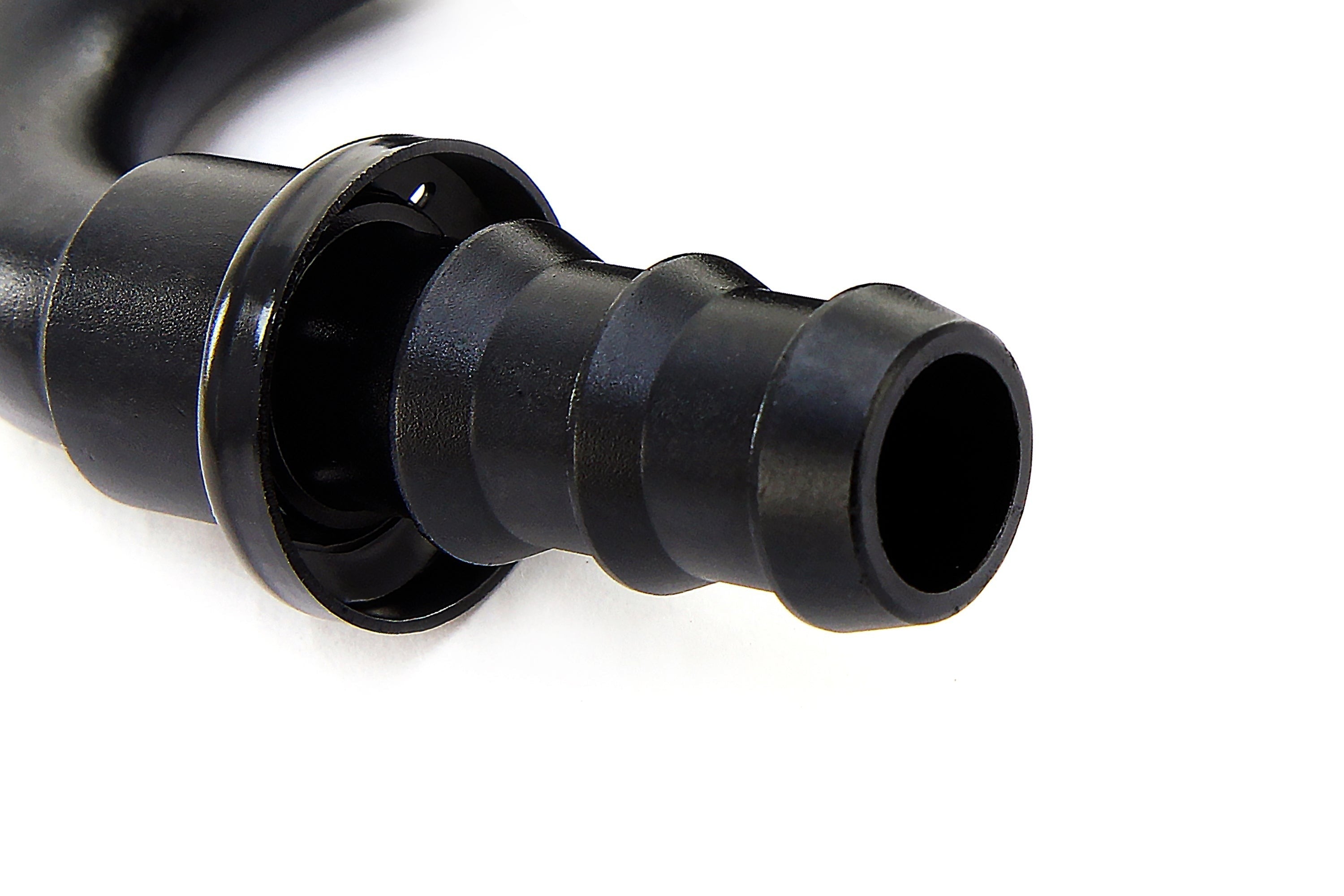 HPS Performance Push-on Hose End to AN Female, Aluminum, Black
