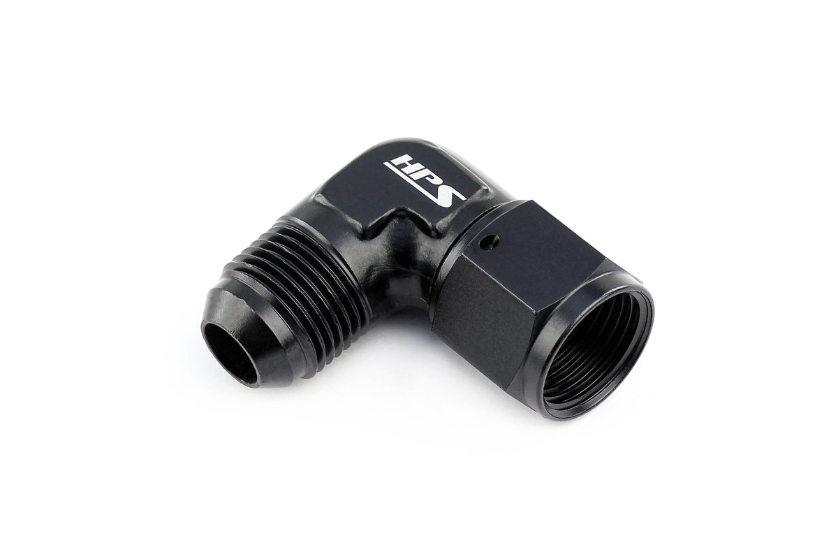 HPS Performance AN Male to Female Swivel Adapter, Aluminum, Black