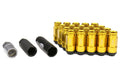 Project Kics Leggdura Racing Shell Type Lug Nut Set 53mm Open-End Look 12X1.25 Gold - Universal