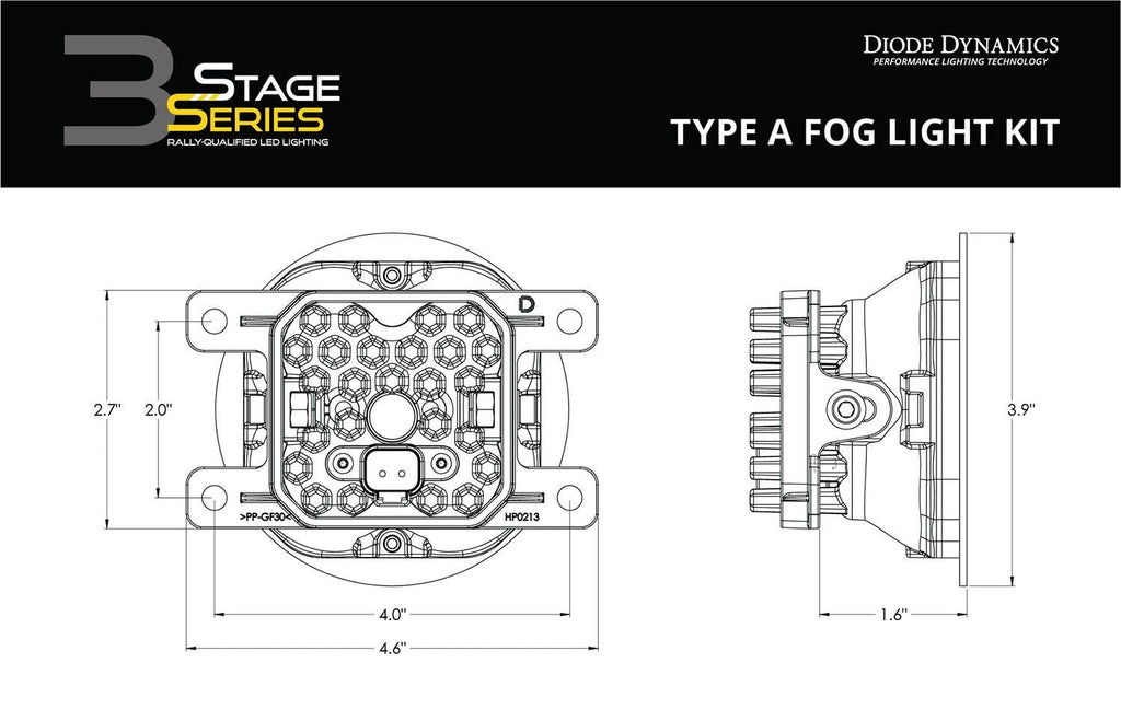Diode Dynamics SS3 Max Type A Kit ABL SAE Fog Lights (Yellow) - 2015-2021 Subaru WRX / 2015-2017 Subaru WRX STi / 2013-2017 Subaru BRZ / 2013-2016 Scion FR-S / 2013-2015 Honda Civic Si Sedan / 2016-2025 Honda Civic
