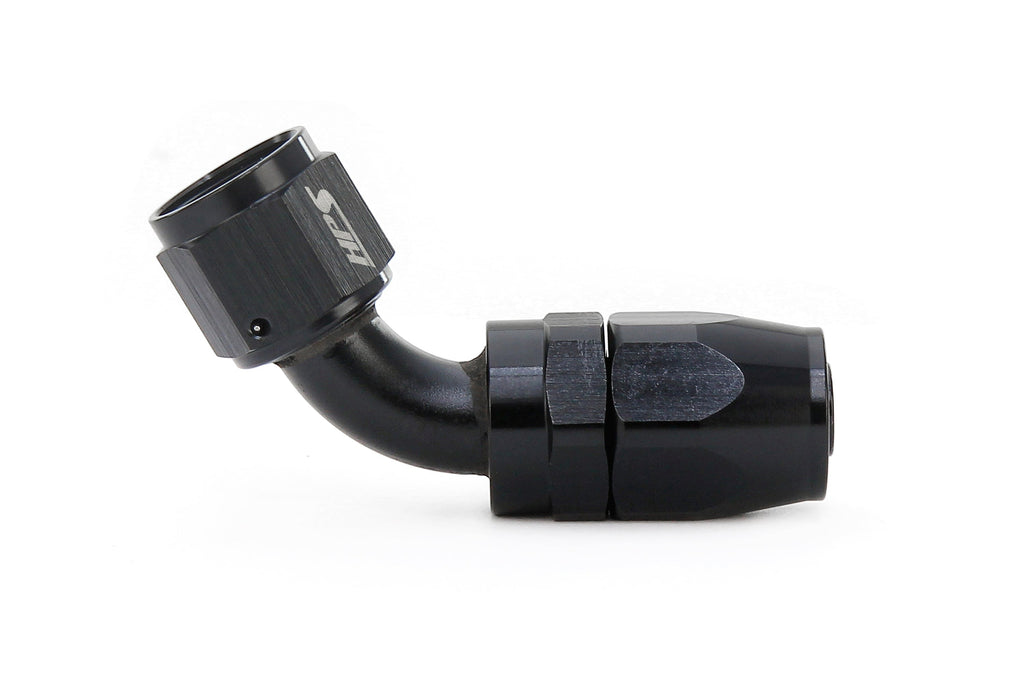HPS Performance Compression Double Swivel Hose End to AN Female, Aluminum, Black