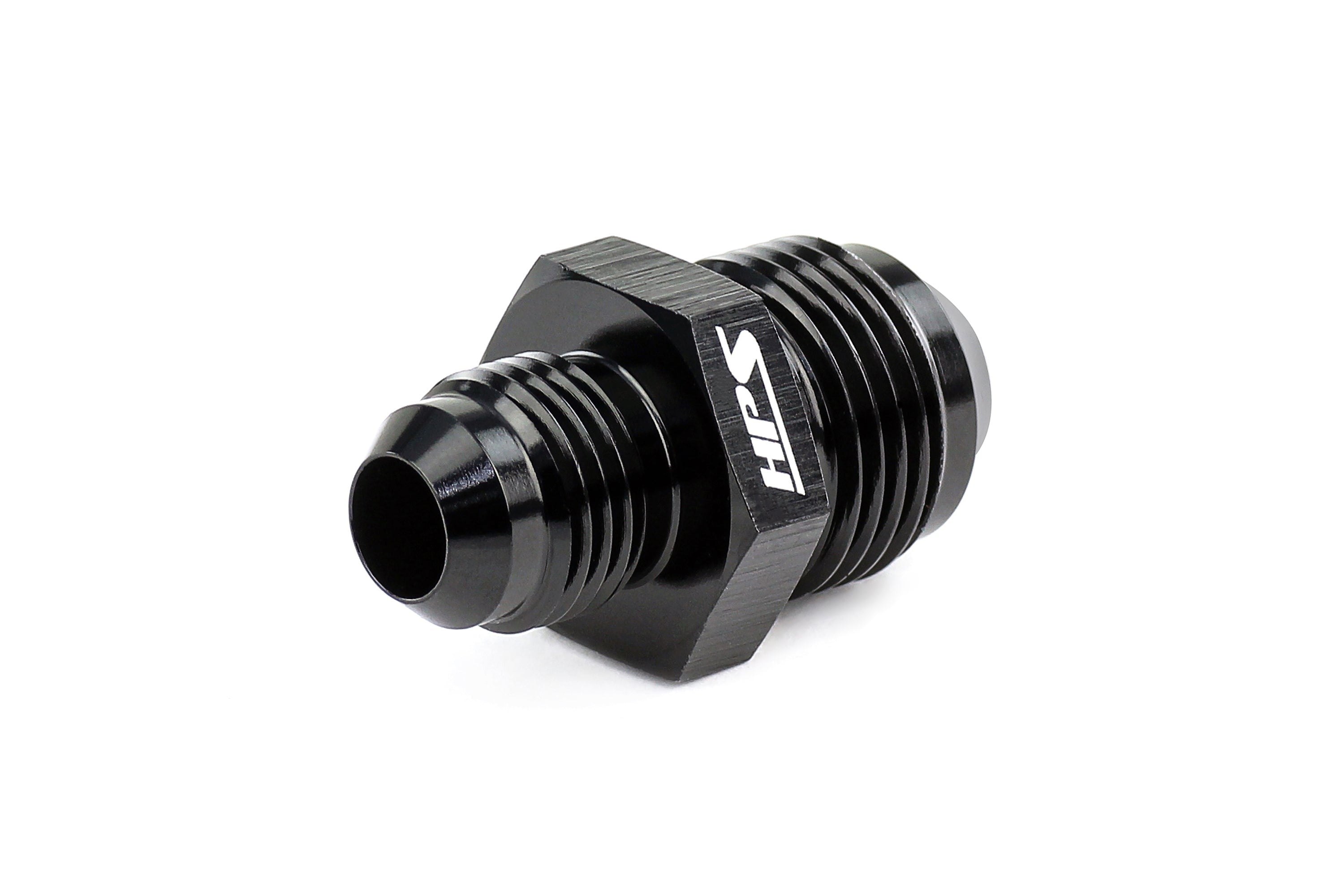 HPS Performance AN Male To Male Reducer Union Coupler Adapter, Aluminum, Black
