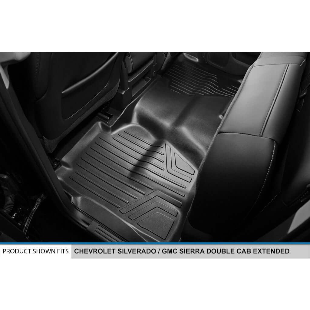 SMARTLINER Floor Liners for Double Cab 2014-2018 Silverado/Sierra 1500 - 2015-2021 2500/3500 HD