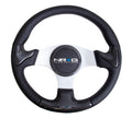 NRG 350mm carbon fiber steering wheel Silver Frame With Black Stitching - Universal