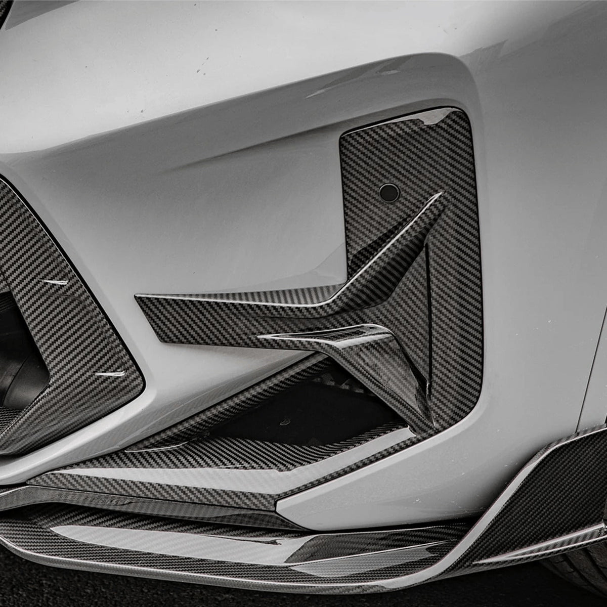F97 X3M LCI SQ Style Dry Carbon Front Bumper Canards